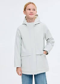 Hooded water-repellent coat