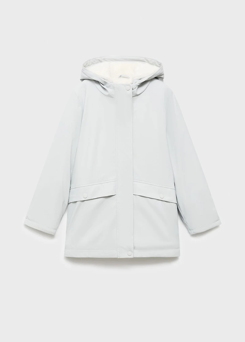 Hooded water-repellent coat