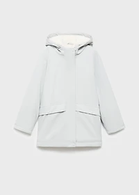 Hooded water-repellent coat
