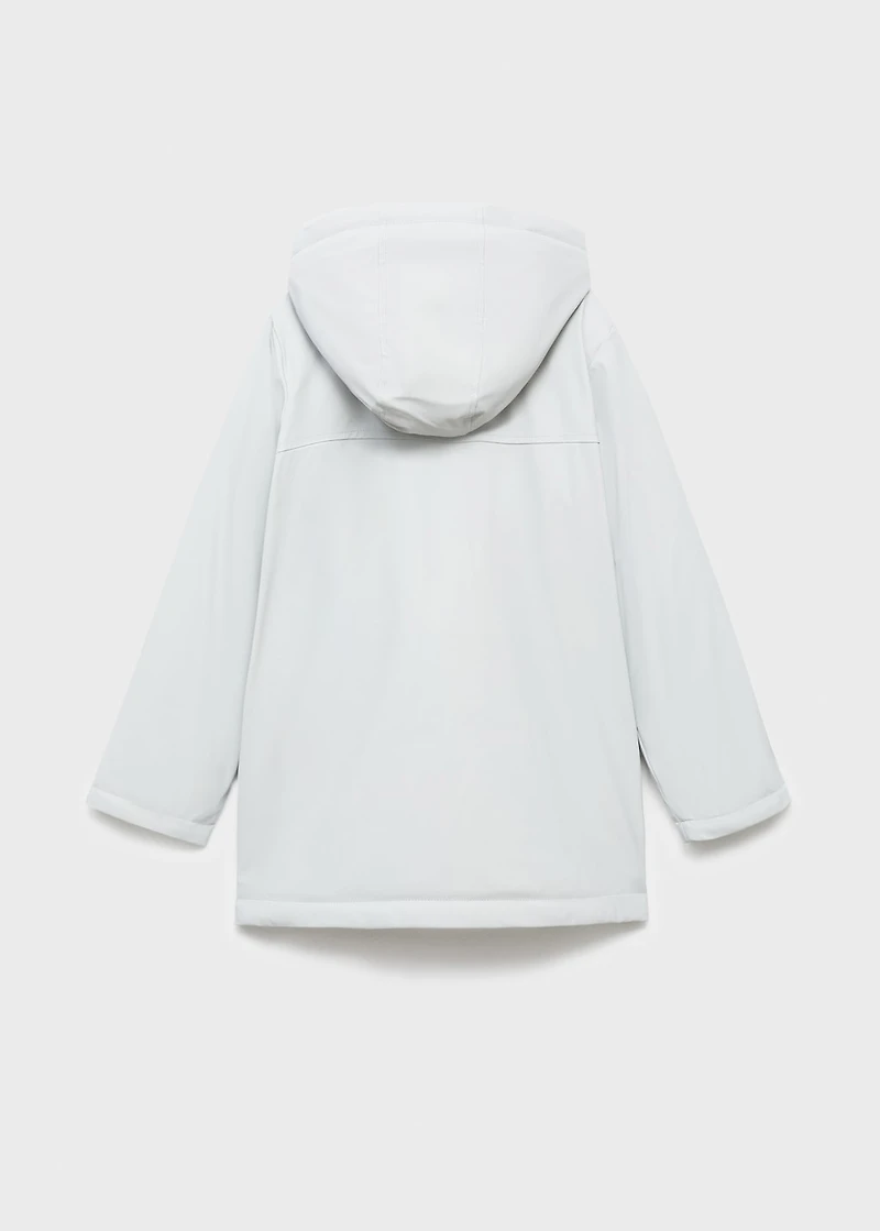 Hooded water-repellent coat