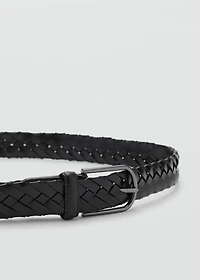 Braided leather belt