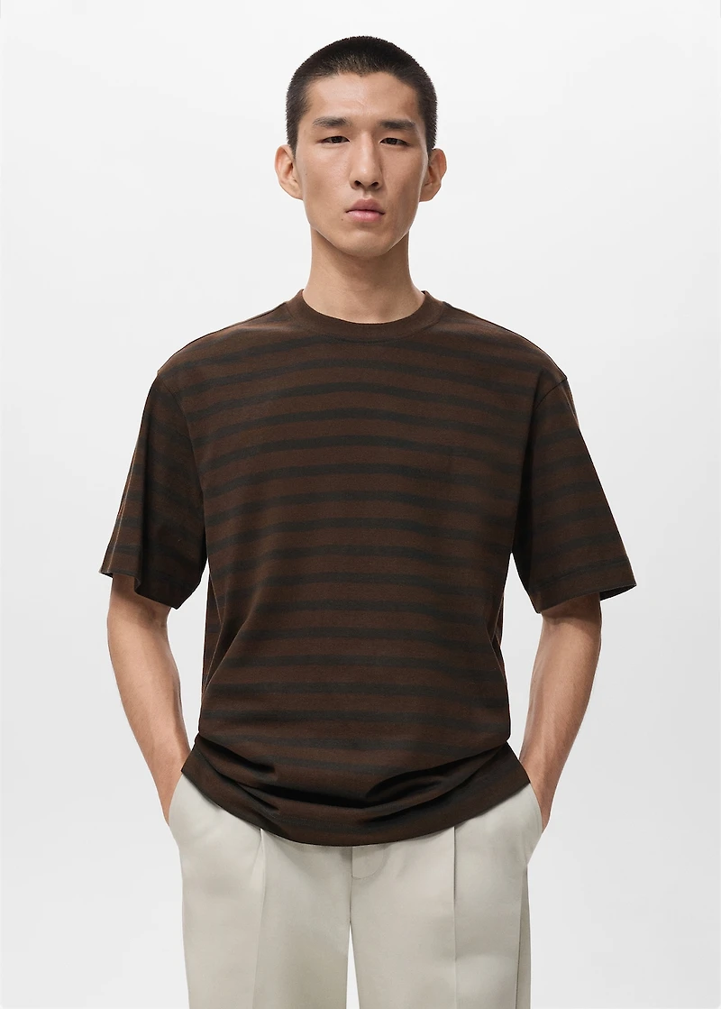 100% cotton relaxed-fit striped t-shirt