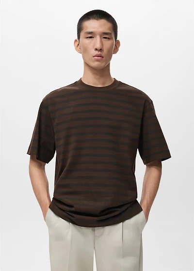100% cotton relaxed-fit striped t-shirt