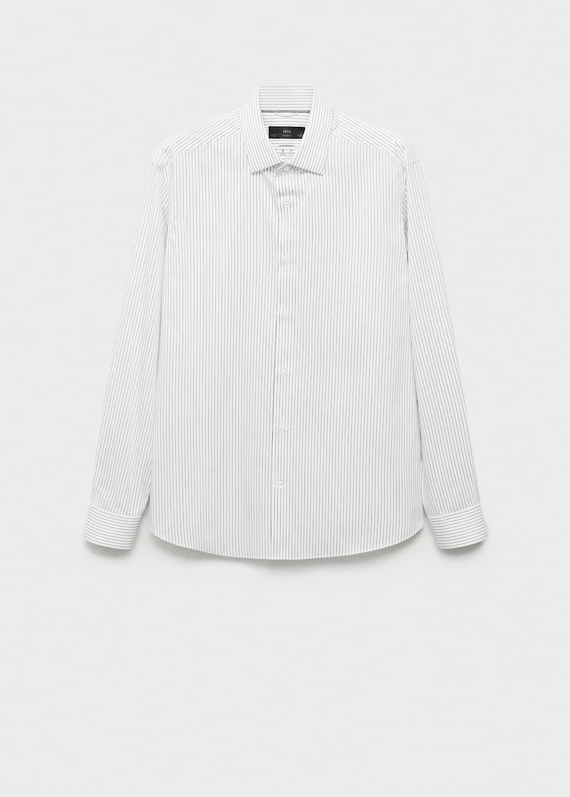 Regular-fit non-iron cotton striped shirt