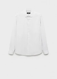 Regular-fit non-iron cotton striped shirt