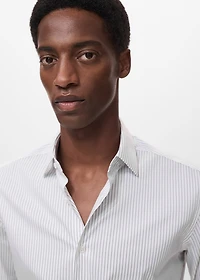 Regular-fit non-iron cotton striped shirt