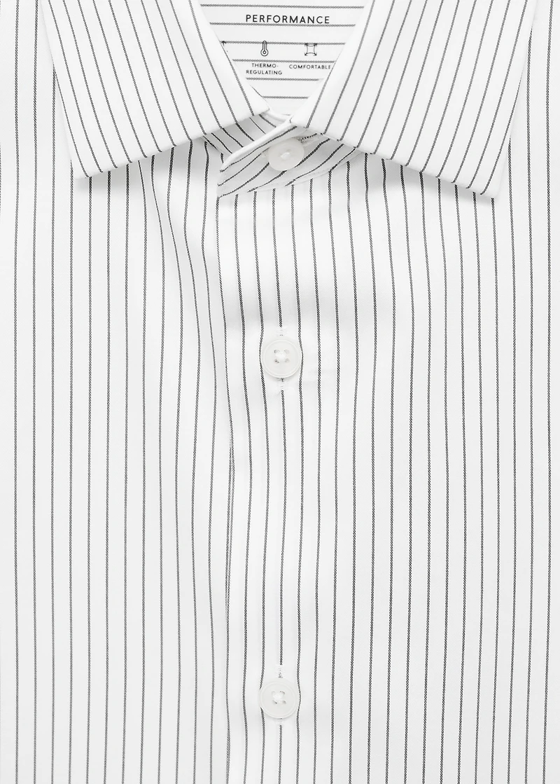 Regular-fit non-iron cotton striped shirt