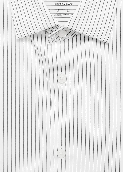 Regular-fit non-iron cotton striped shirt