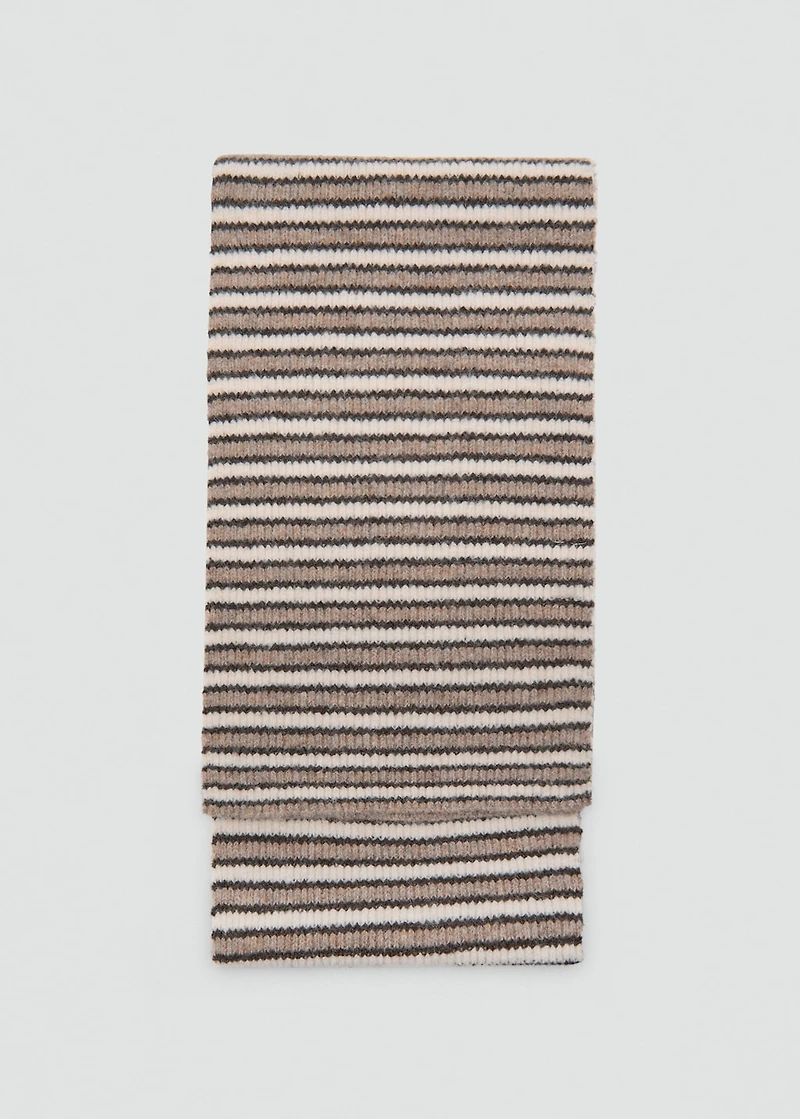 Striped knit scarf
