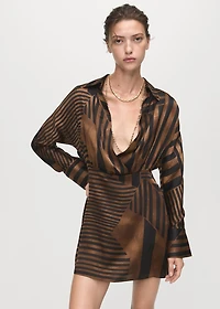 Striped satin dress