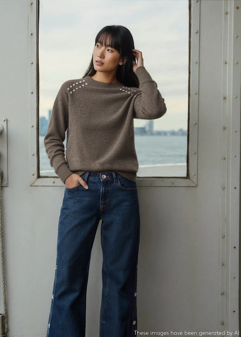 Studded knitted sweater