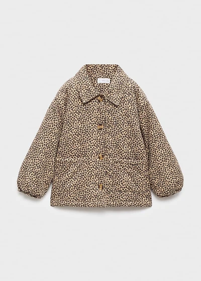 Leopard-print corduroy coat