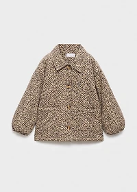 Leopard-print corduroy coat