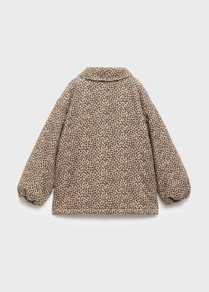 Leopard-print corduroy coat