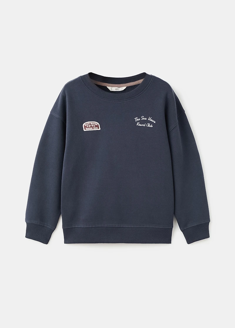 Embroidered cotton sweatshirt