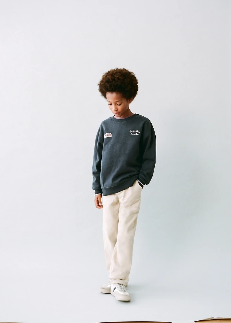 Embroidered cotton sweatshirt