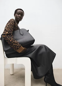 Leopard-print knitted sweater