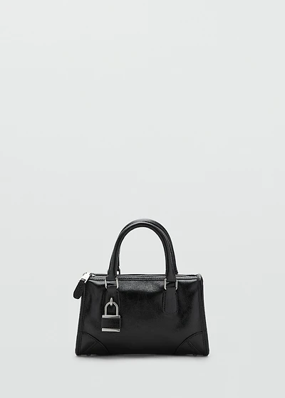 Mini shiny handbag with handles