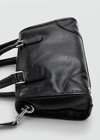 Mini shiny handbag with handles