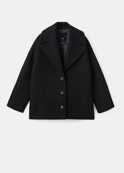 Oversized short wool coat
