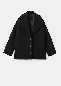 Oversized short wool coat