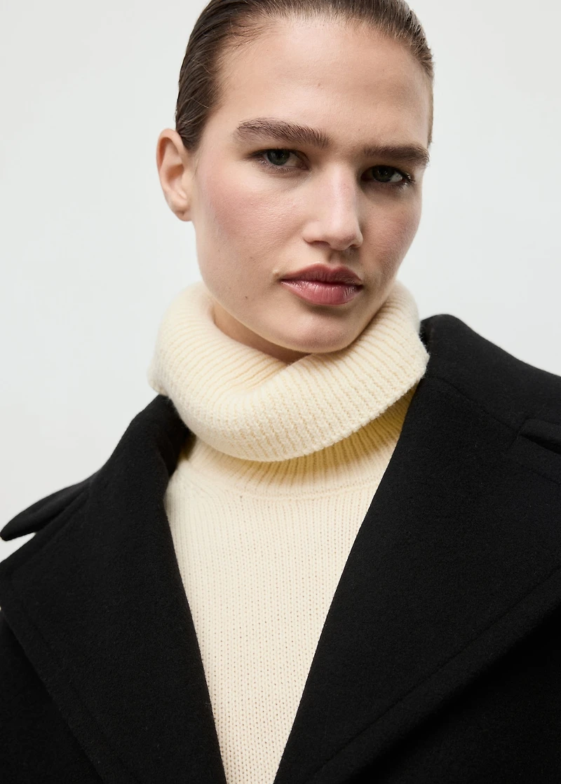 Oversized short wool coat