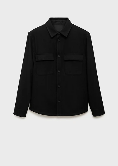 Wool overshirt with pockets