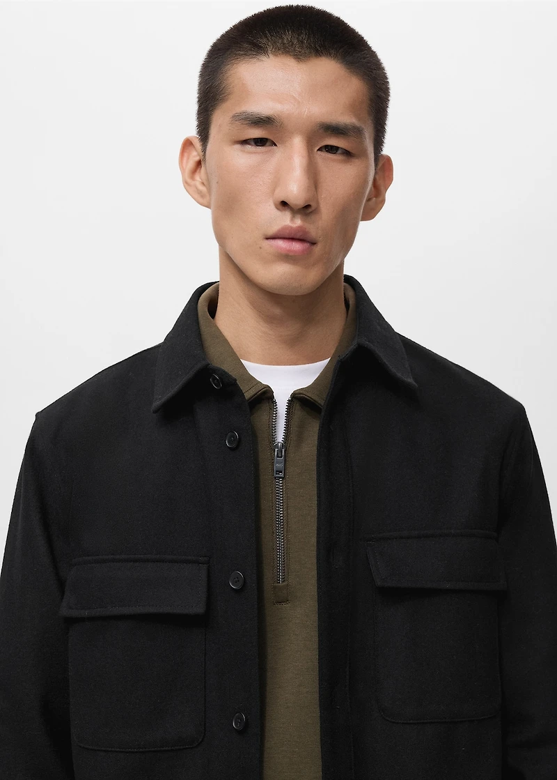 Wool overshirt with pockets