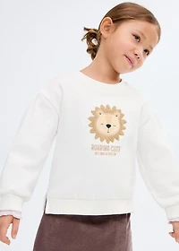 Embroidered lion sweatshirt