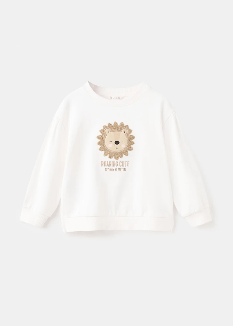 Embroidered lion sweatshirt