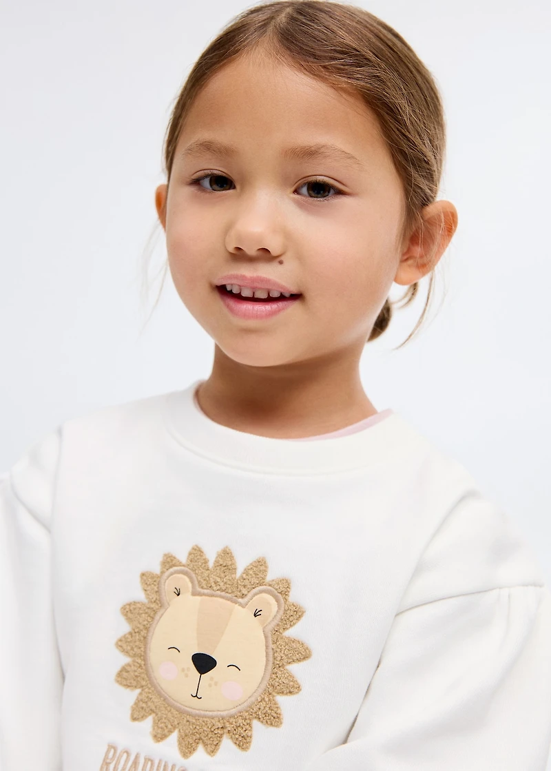 Embroidered lion sweatshirt