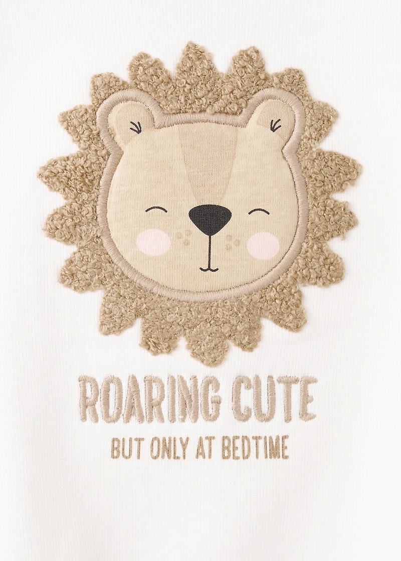 Embroidered lion sweatshirt