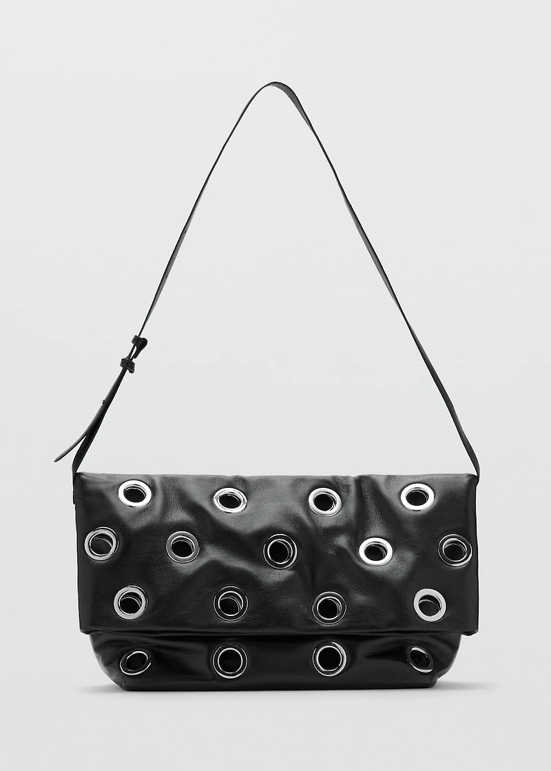 Crossbody bag with eyelets