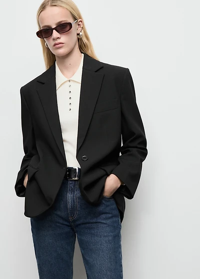Straight blazer with flap pockets