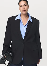 Straight blazer with flap pockets