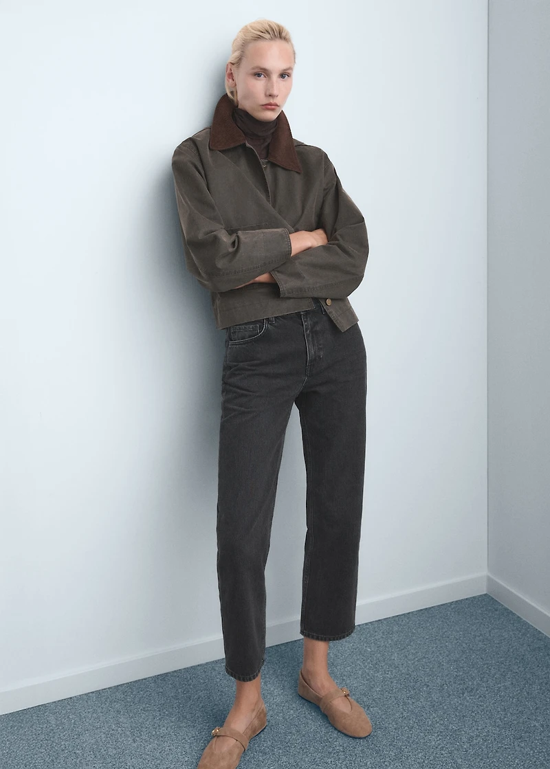 Mid-rise straight jeans