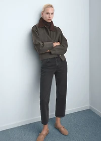 Mid-rise straight jeans