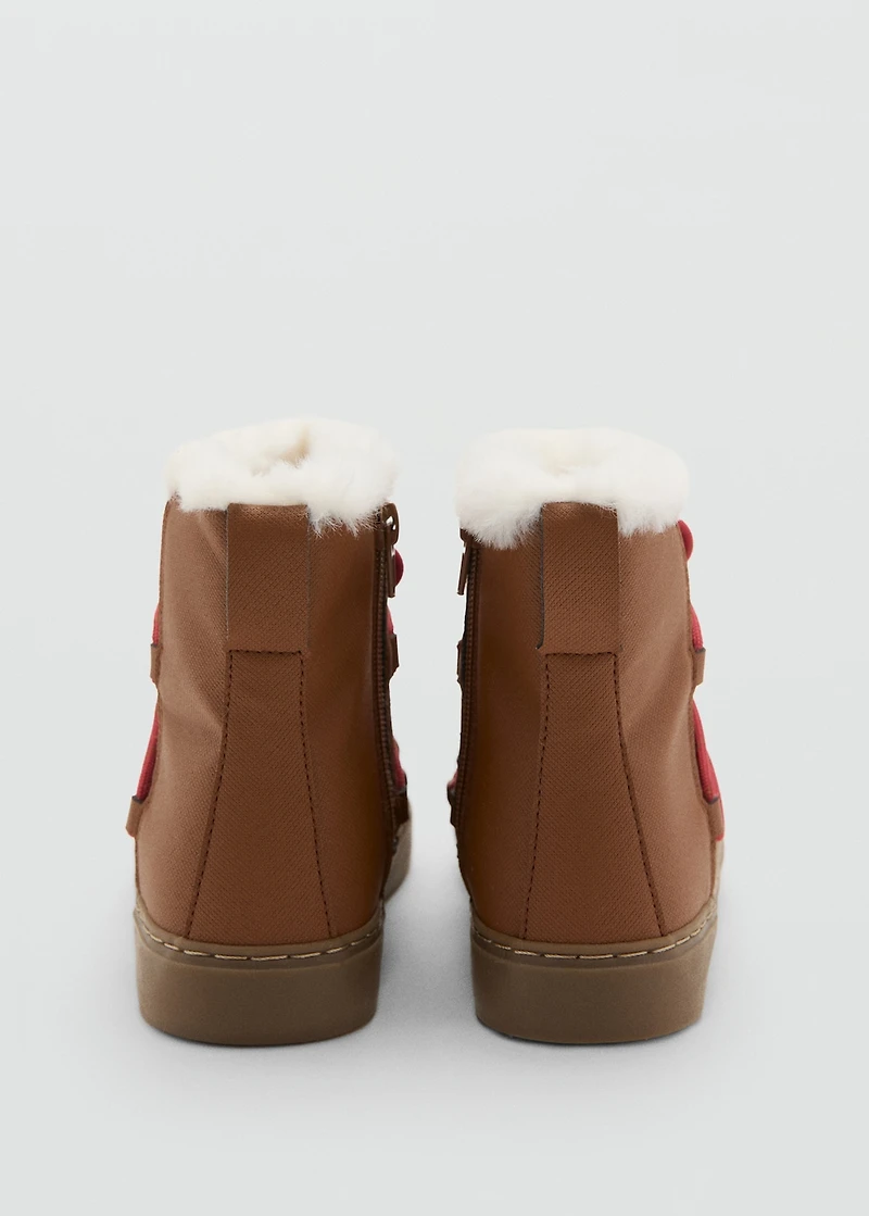 Hair lace ankle boots