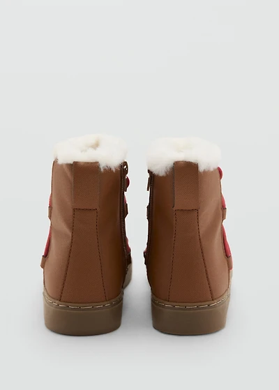 Hair lace ankle boots