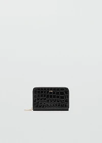 Medium glossy croc wallet