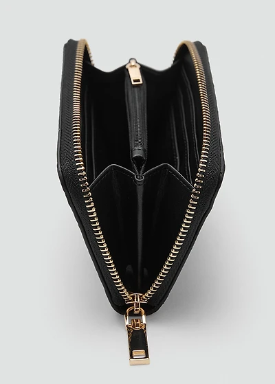 Medium glossy croc wallet