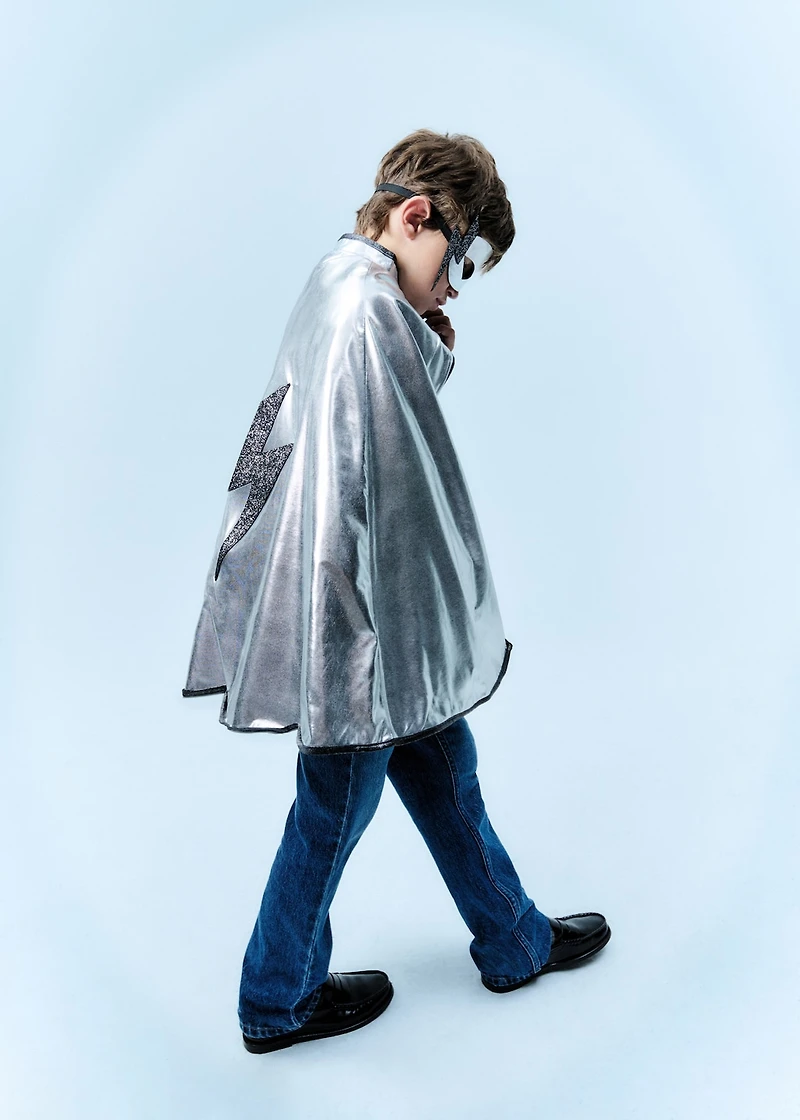 Cape and lightning mask