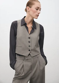 Wool-blend suit vest