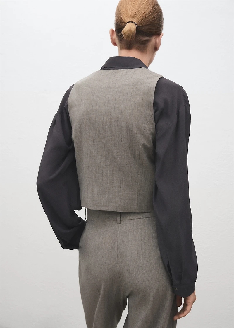 Wool-blend suit vest