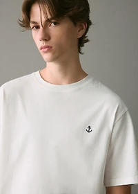 Embroidered cotton T-shirt