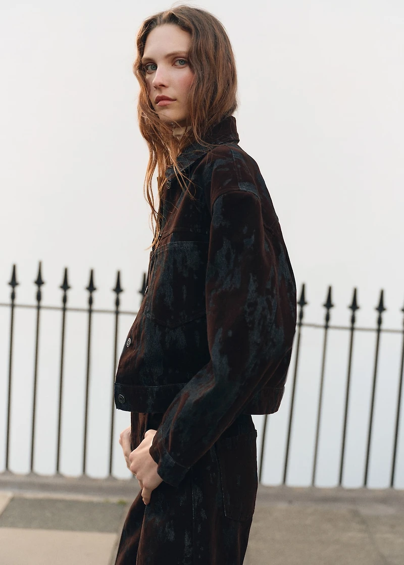 Wide-leg devoré jeans