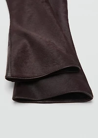 Long leather gloves with fur