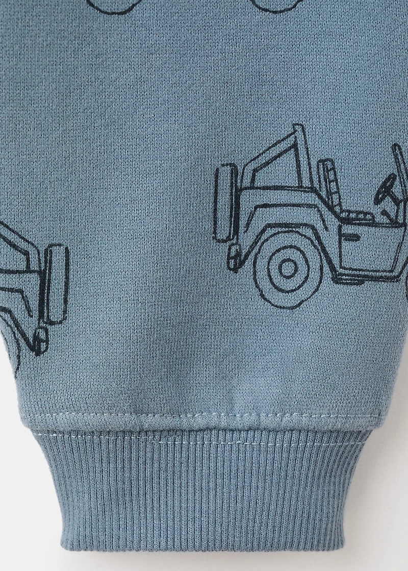 Printed cotton joggers