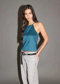 Satin halter-neck top