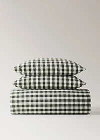 Yarn-dyed cotton gingham check duvet cover for 135/140 bed